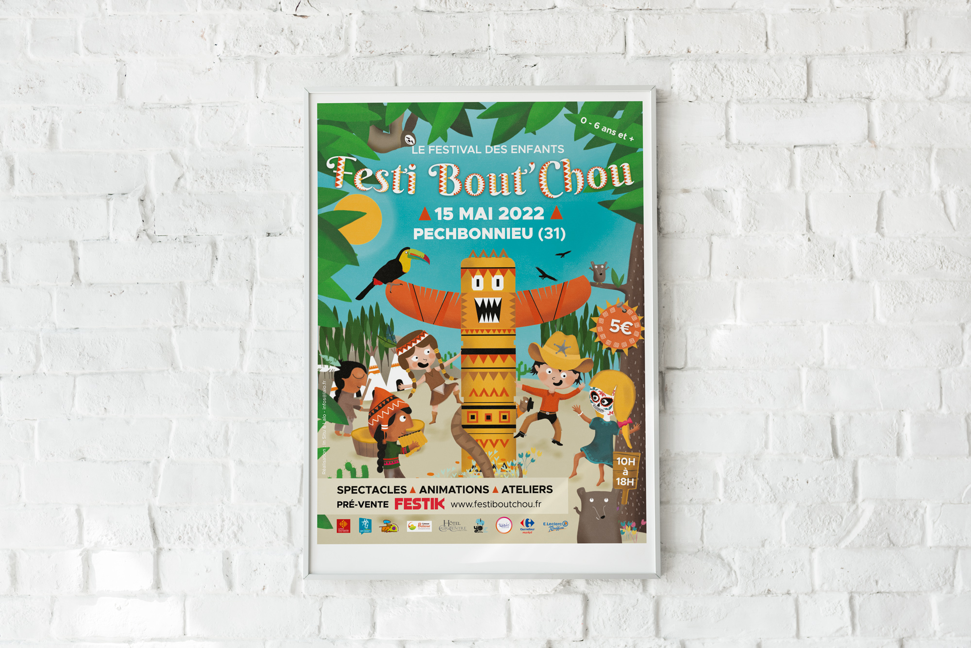 création illustration principale affiche festival enfants 2022 par In Situ communication a negrepelisse tarn-et-garonne